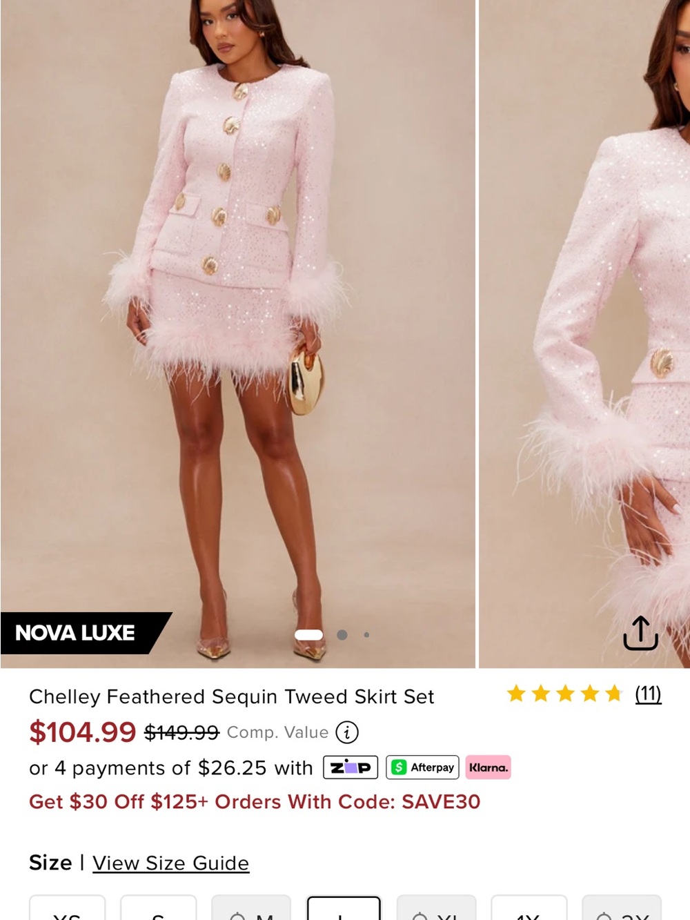 Fashion Nova Pink Feathered Sequin Tweed Mini Dress